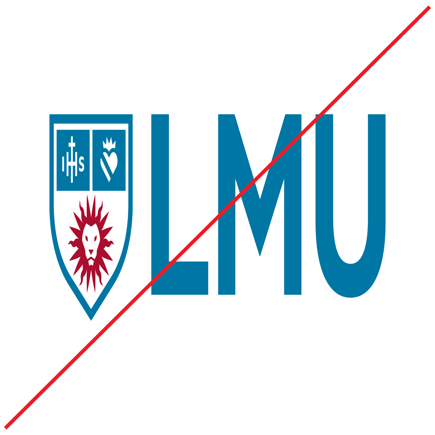 Incorrectly stretched LMU logo example